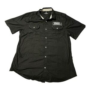 Jeans By Buffalo Shirt Mens XXL Black MMXI Graphic Casual Button Front